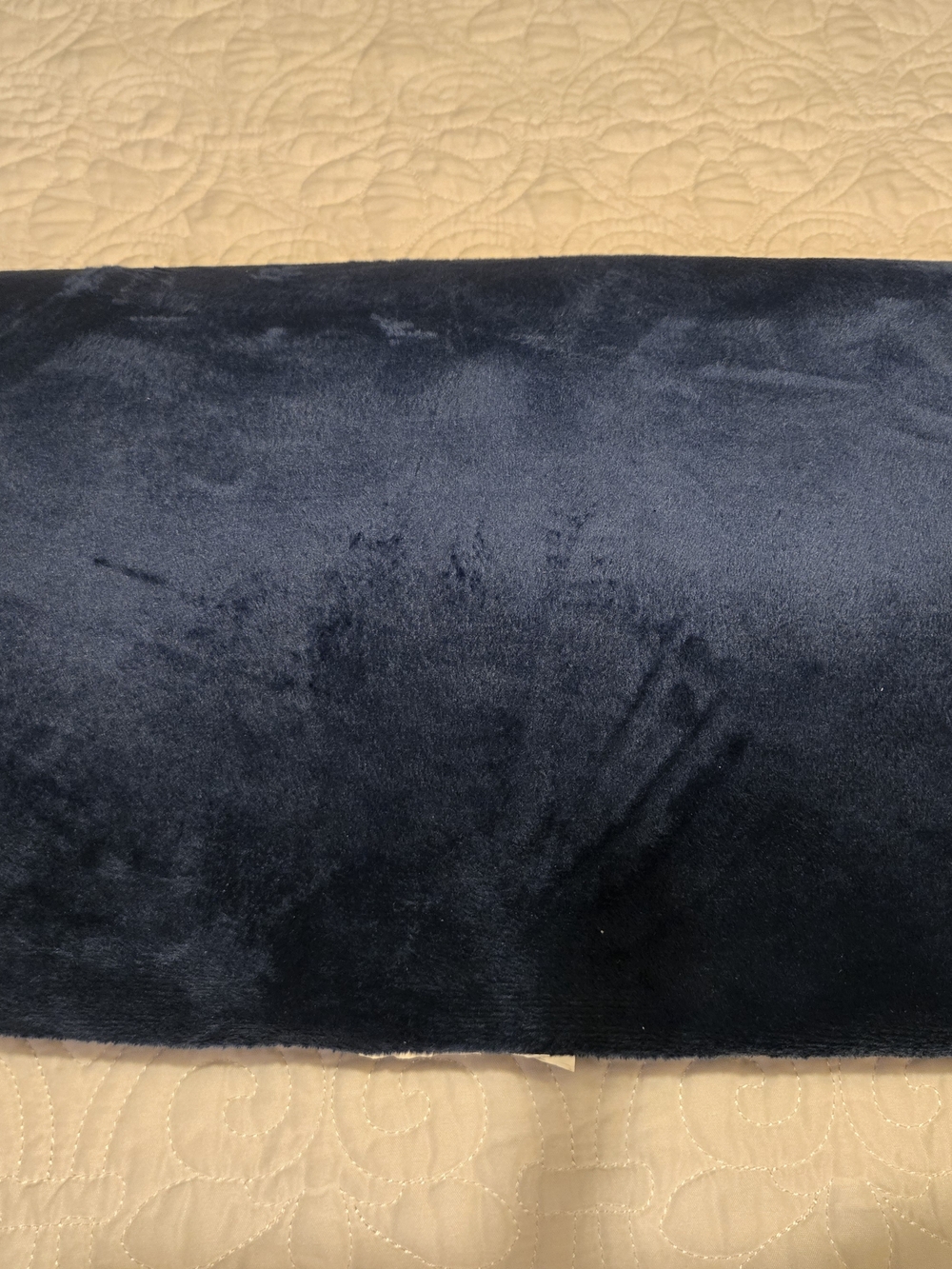 Blue Velvet Feel Neck Massage Pillow For Car Home Airplane Works